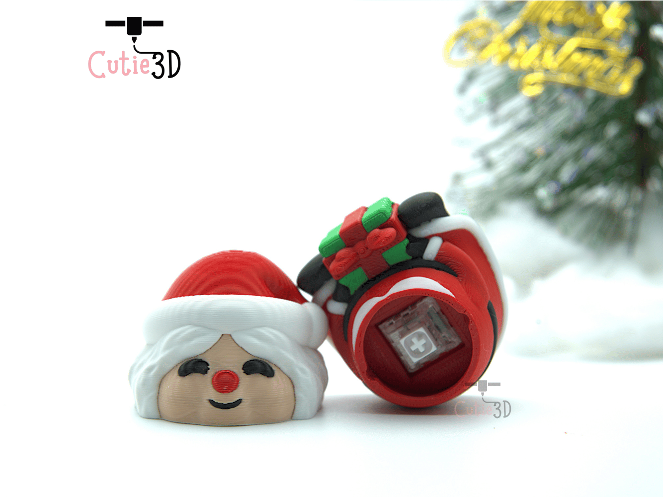 Cutie3D-Christmas Mrs. Santa Keycap Fidget Clicker Keychain_03.png