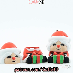 Cutie3D-Christmas Mrs. Santa Keycap Fidget Clicker Keychain_11.gif