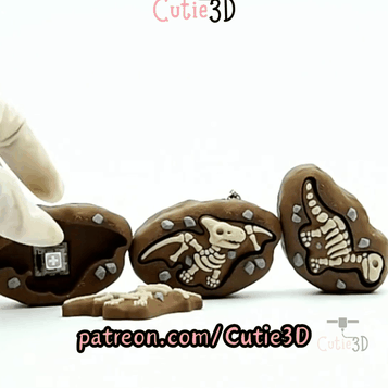 Cutie3D-Dinosaur Fossil Set of Clicker Keychains_11.gif