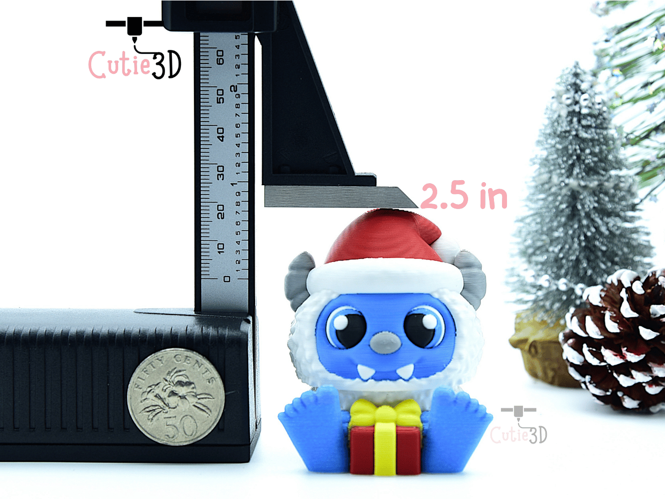 Cutie3D-Christmas Yeti with Presents Keycap Fidget Clicker Keychain_04.png
