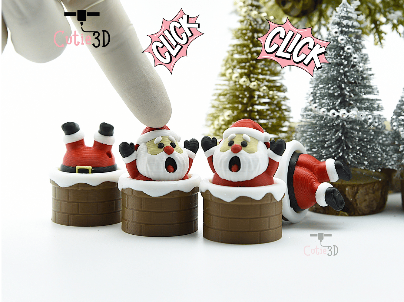 Cutie3D-Christmas Santa in Chimney Keycap Fidget Clicker Keychain_01.png