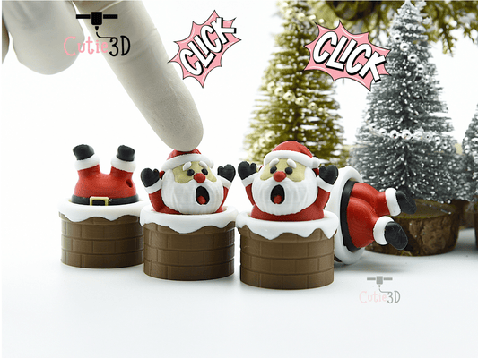 Cutie3D-Christmas Santa in Chimney Keycap Fidget Clicker Keychain_01.png