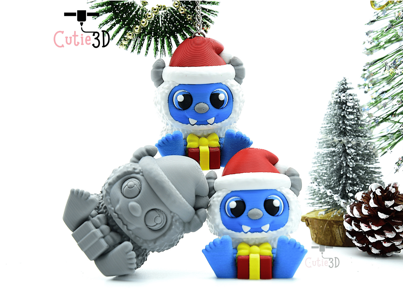 Cutie3D-Christmas Yeti with Presents Keycap Fidget Clicker Keychain_05.png