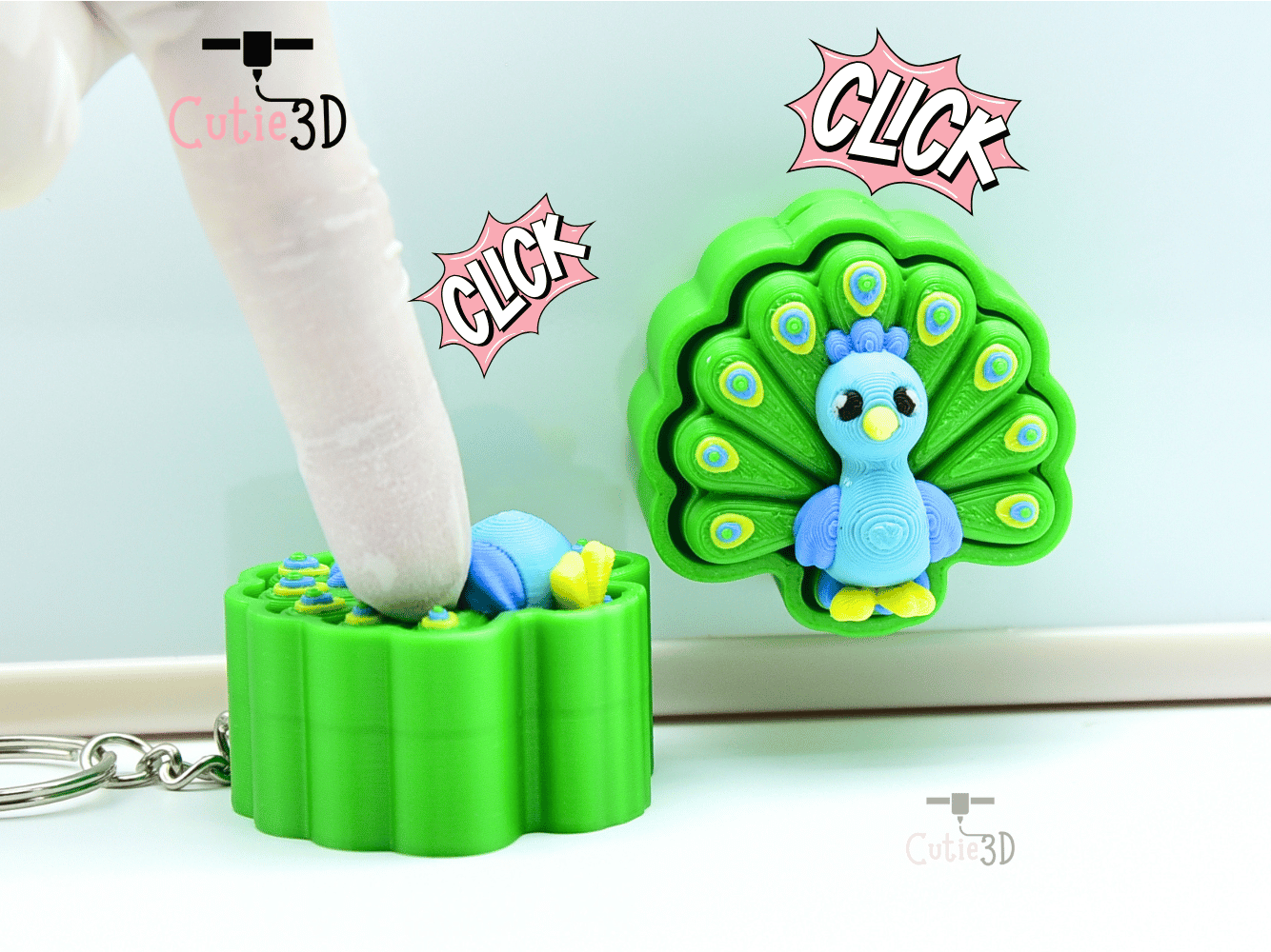 Cutie3D-Cute Peacock Fidget Fidget Clicker Keychain_01.png