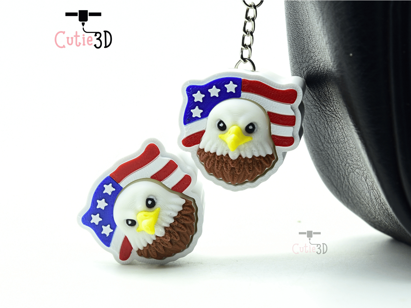 Cutie3D-American Flag Bald Eagle for July 4th Fidget Clicker Keychain_06.png