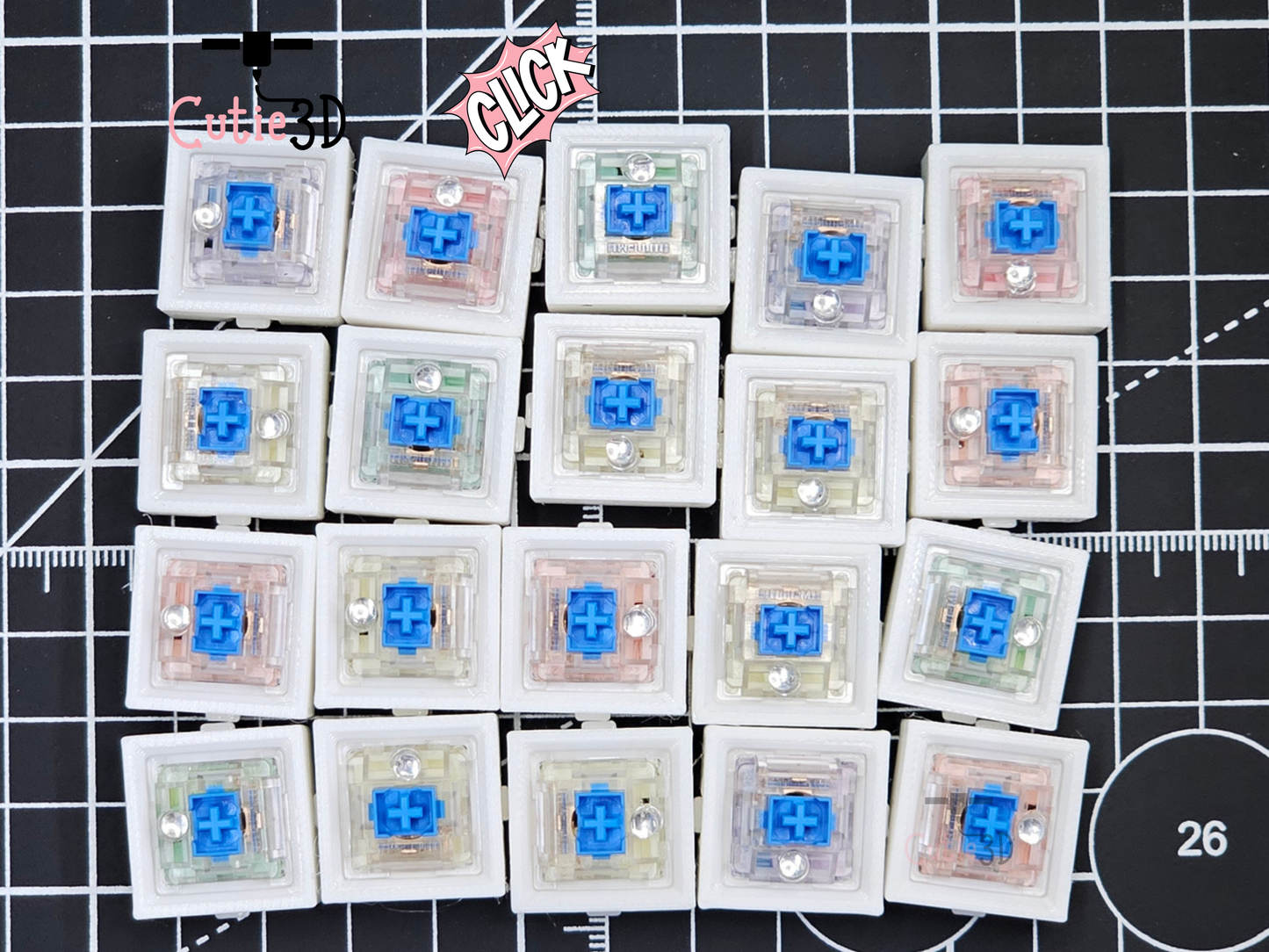 Cutie3D Ready-Click LED Module (20 Pack) – Pre-Assembled Light-Up Clicker with Battery Included