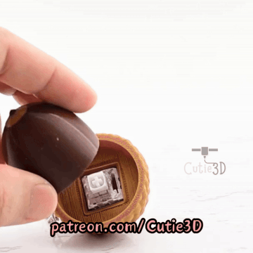 Digital Downloads - Cutie3D Acorn Keycap Fidget Clicker Keychain - Cute Backpack Keychain