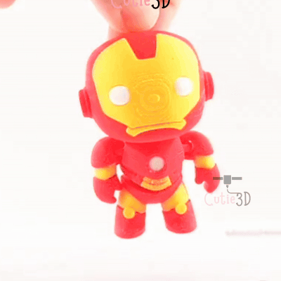 Digital Downloads - Cutie3D Articulated Hero Armored Iron Suit Keychain - Cute Backpack Keychain