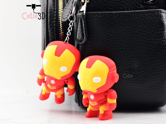 Digital Downloads - Cutie3D Articulated Hero Armored Iron Suit Keychain - Cute Backpack Keychain