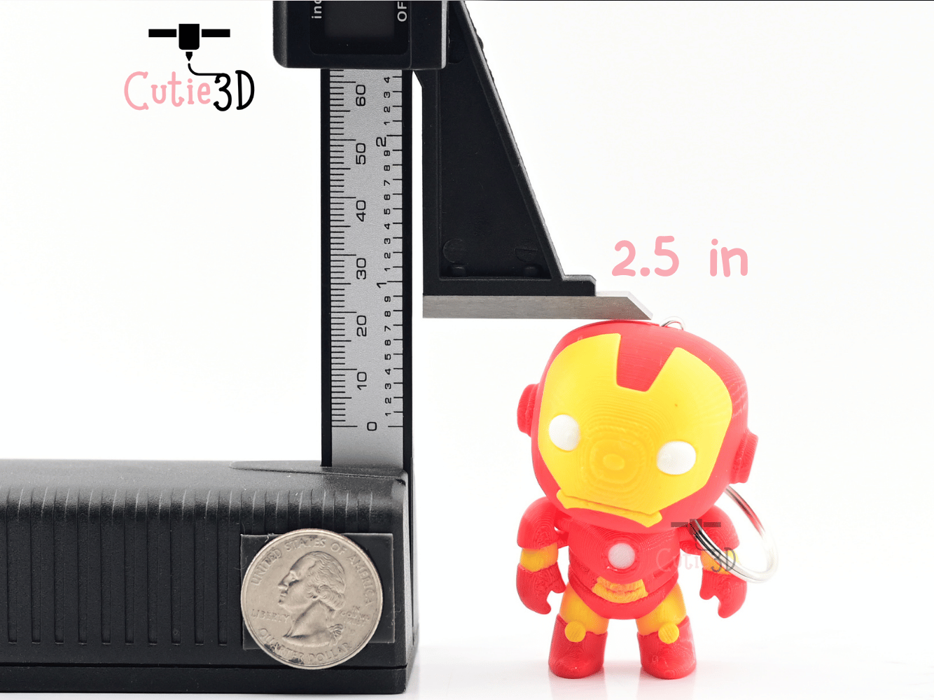 Digital Downloads - Cutie3D Articulated Hero Armored Iron Suit Keychain - Cute Backpack Keychain