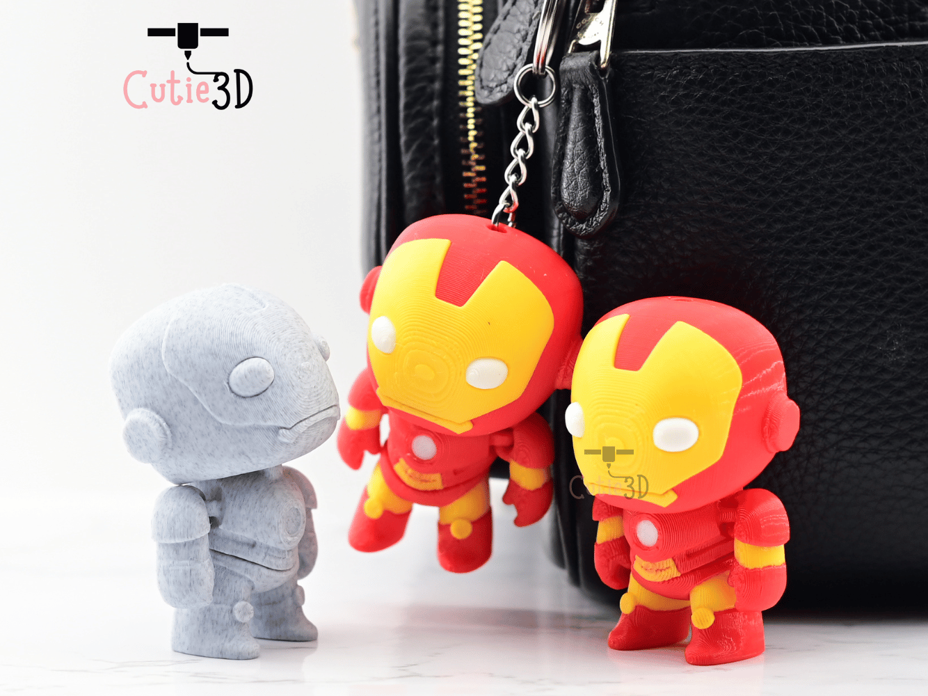Digital Downloads - Cutie3D Articulated Hero Armored Iron Suit Keychain - Cute Backpack Keychain