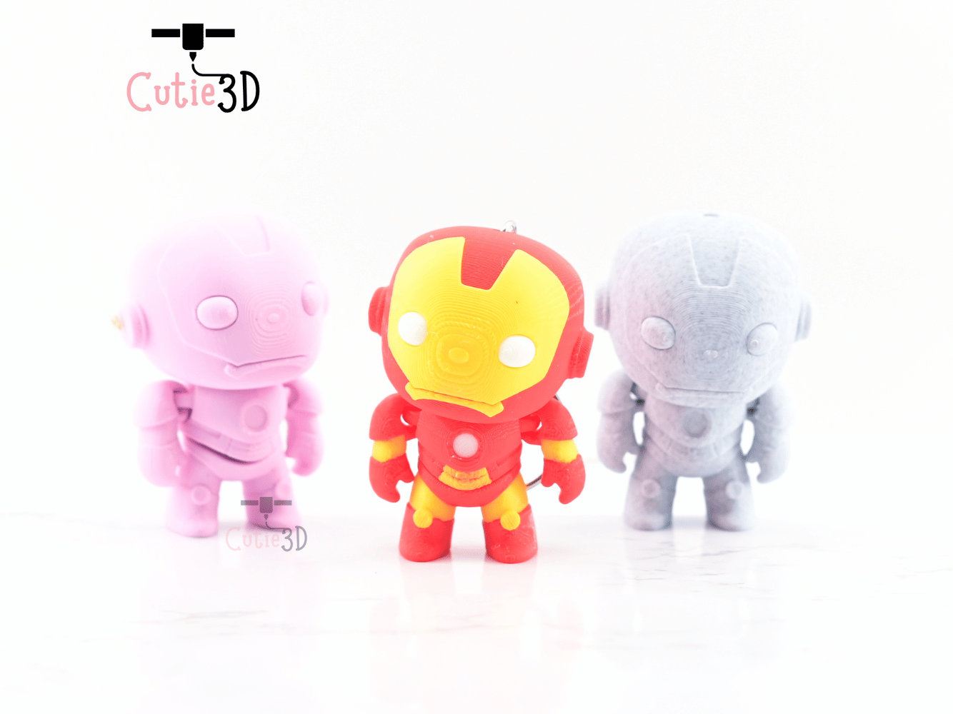 Digital Downloads - Cutie3D Articulated Hero Armored Iron Suit Keychain - Cute Backpack Keychain