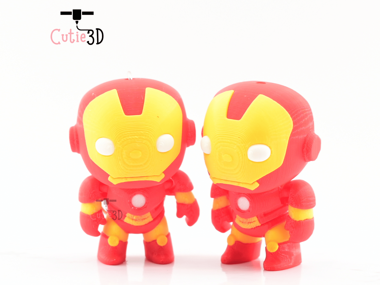 Digital Downloads - Cutie3D Articulated Hero Armored Iron Suit Keychain - Cute Backpack Keychain