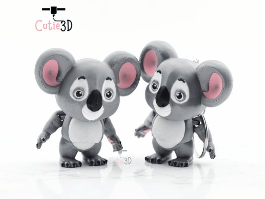 Digital Downloads - Cutie3D Articulated Koala Keychain - Cute Animal Keychain - Cute Backpack Keychain