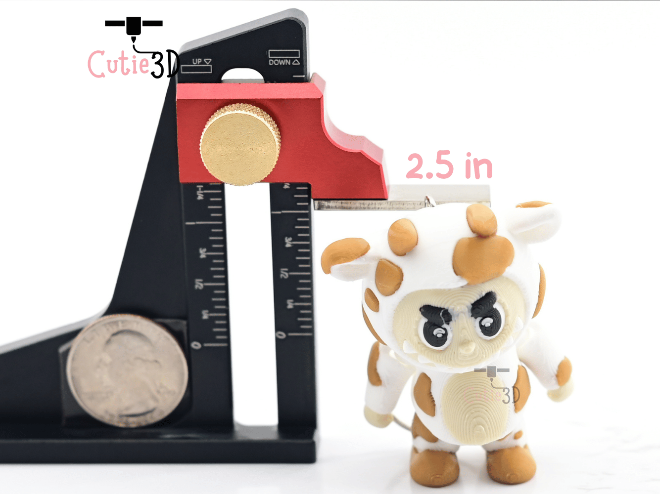 Digital Downloads - Cutie3D Articulated Labubu In Cow Custom Keychain - Cute Backpack Keychain