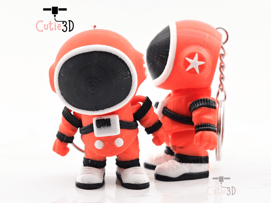 Digital Downloads - Cutie3D Articulated Mini Astronaut Space Theme Keychain - Cute Backpack Keychain