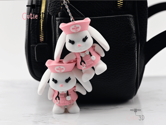 Digital Downloads - Cutie3D Articulated Rabbit Nurse Keychain