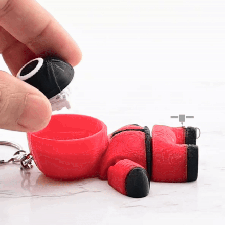 Digital Downloads - Cutie3D Articulated Squid Game Keycap Fidget Clicker Keychain - Cute Backpack Keychain