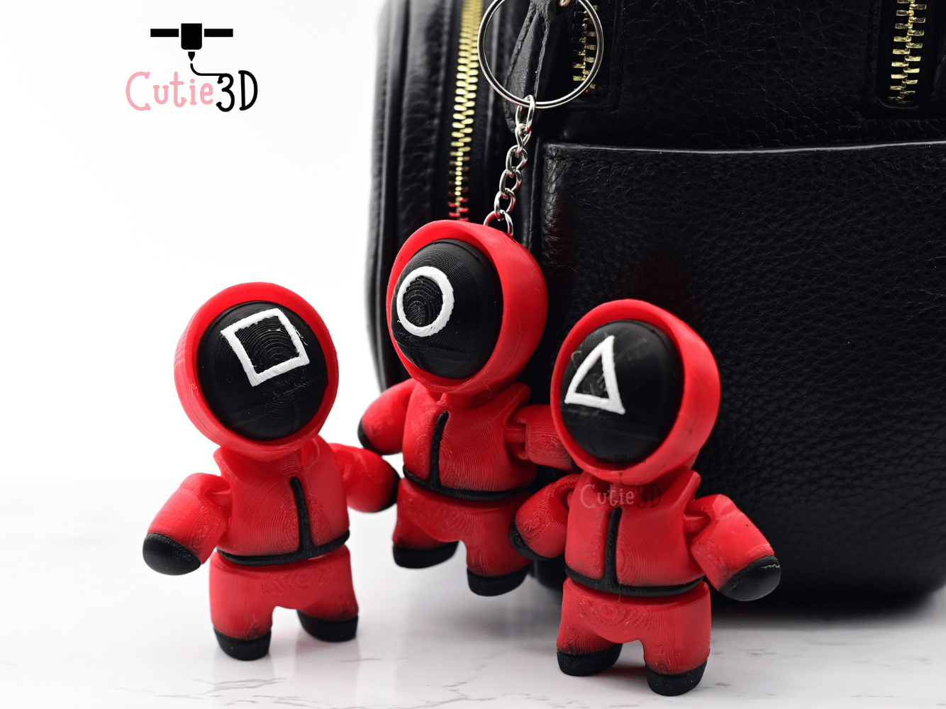 Digital Downloads - Cutie3D Articulated Squid Game Keycap Fidget Clicker Keychain - Cute Backpack Keychain