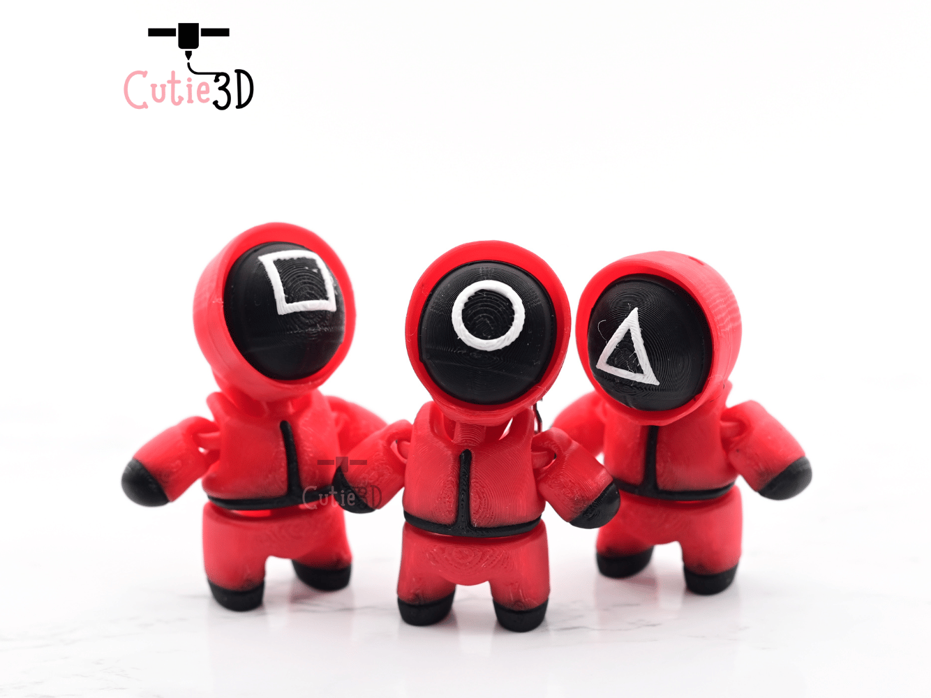 Digital Downloads - Cutie3D Articulated Squid Game Keycap Fidget Clicker Keychain - Cute Backpack Keychain