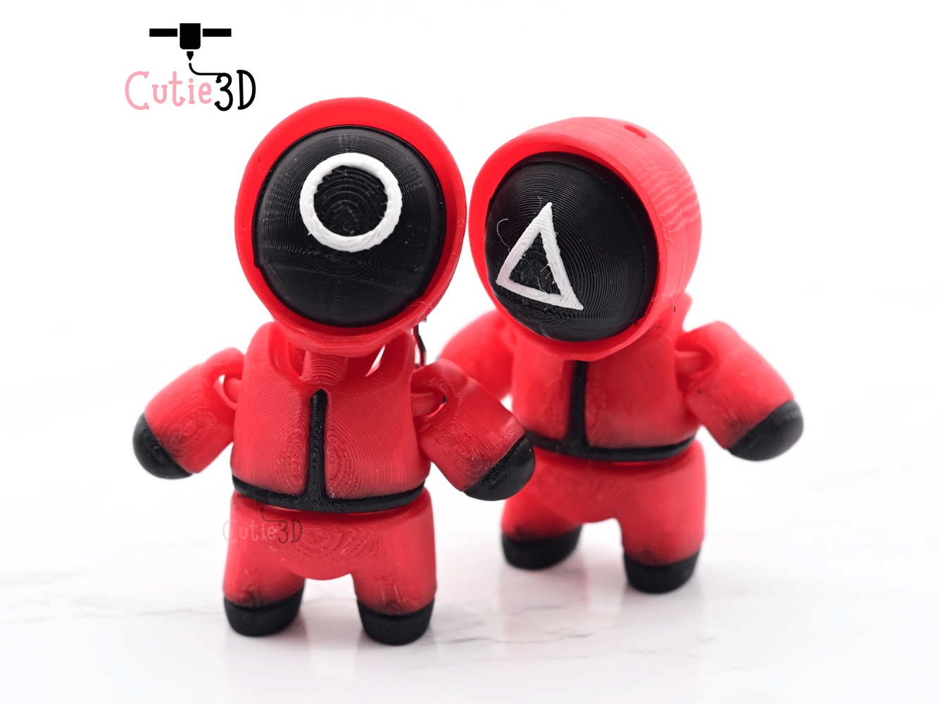 Digital Downloads - Cutie3D Articulated Squid Game Keycap Fidget Clicker Keychain - Cute Backpack Keychain