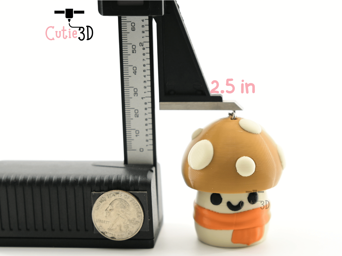 Digital Downloads - Cutie3D Autumn Cozy Mushroom Keycap Fidget Clicker Keychain - Cute Backpack Keychain