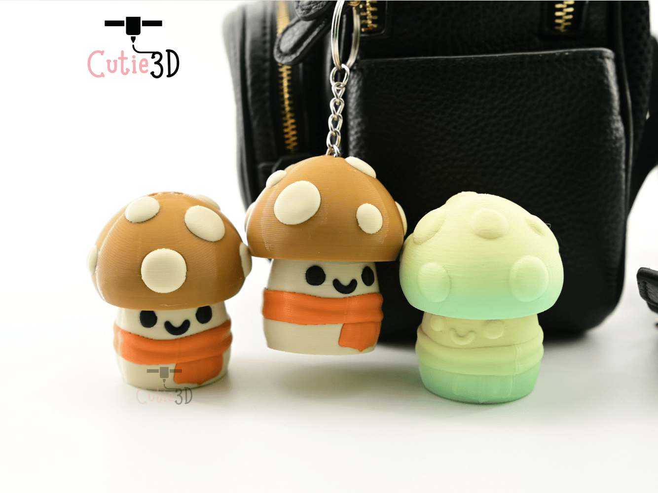 Digital Downloads - Cutie3D Autumn Cozy Mushroom Keycap Fidget Clicker Keychain - Cute Backpack Keychain