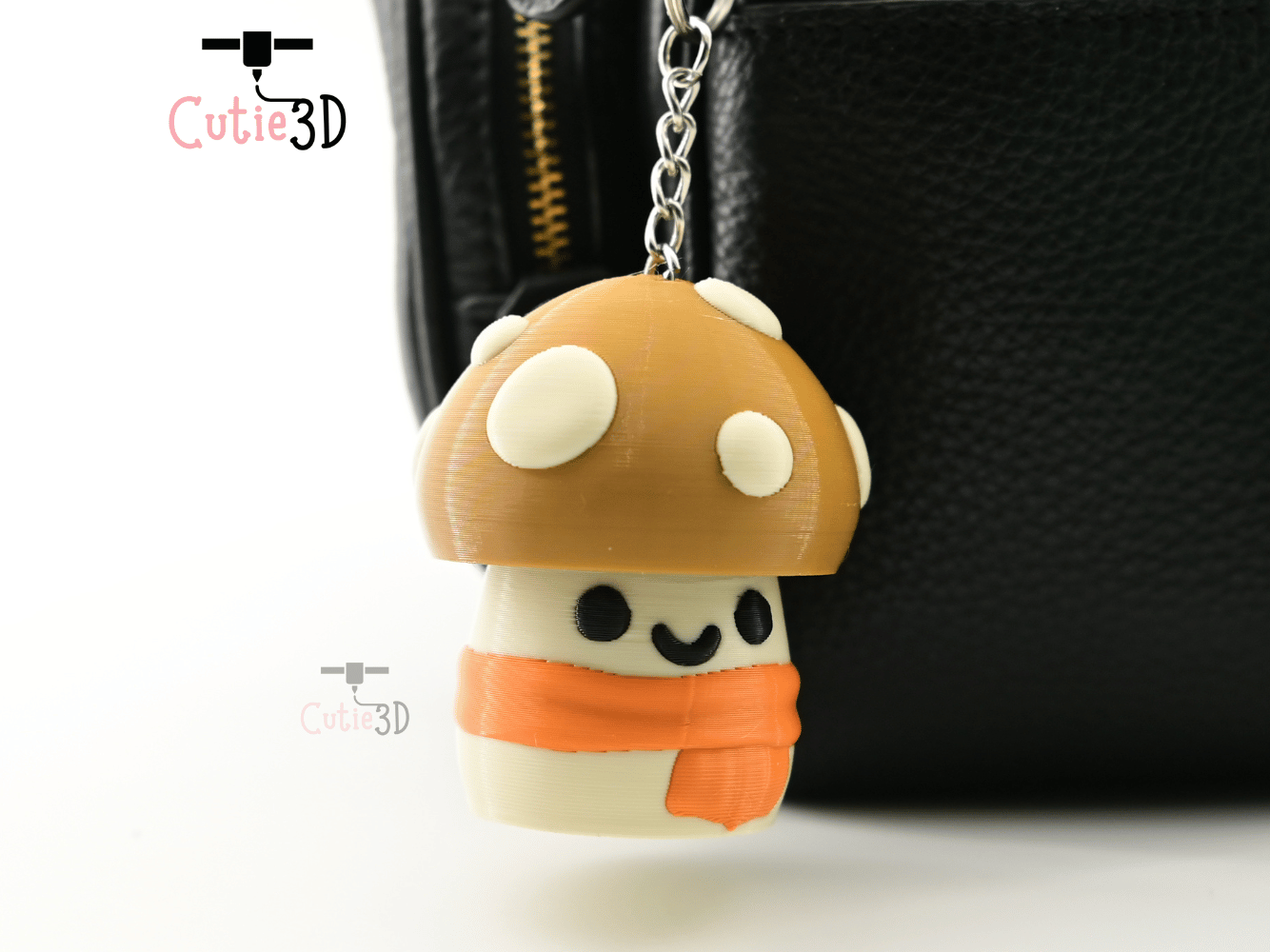 Digital Downloads - Cutie3D Autumn Cozy Mushroom Keycap Fidget Clicker Keychain - Cute Backpack Keychain