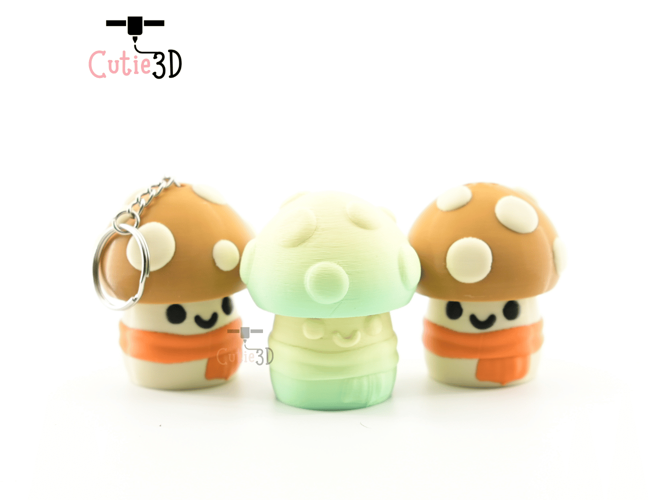Digital Downloads - Cutie3D Autumn Cozy Mushroom Keycap Fidget Clicker Keychain - Cute Backpack Keychain
