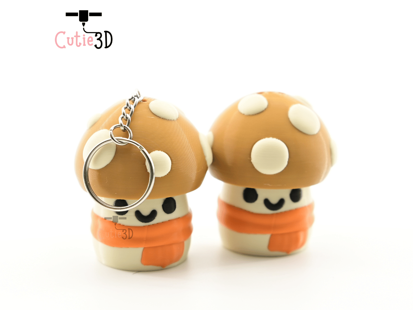 Digital Downloads - Cutie3D Autumn Cozy Mushroom Keycap Fidget Clicker Keychain - Cute Backpack Keychain