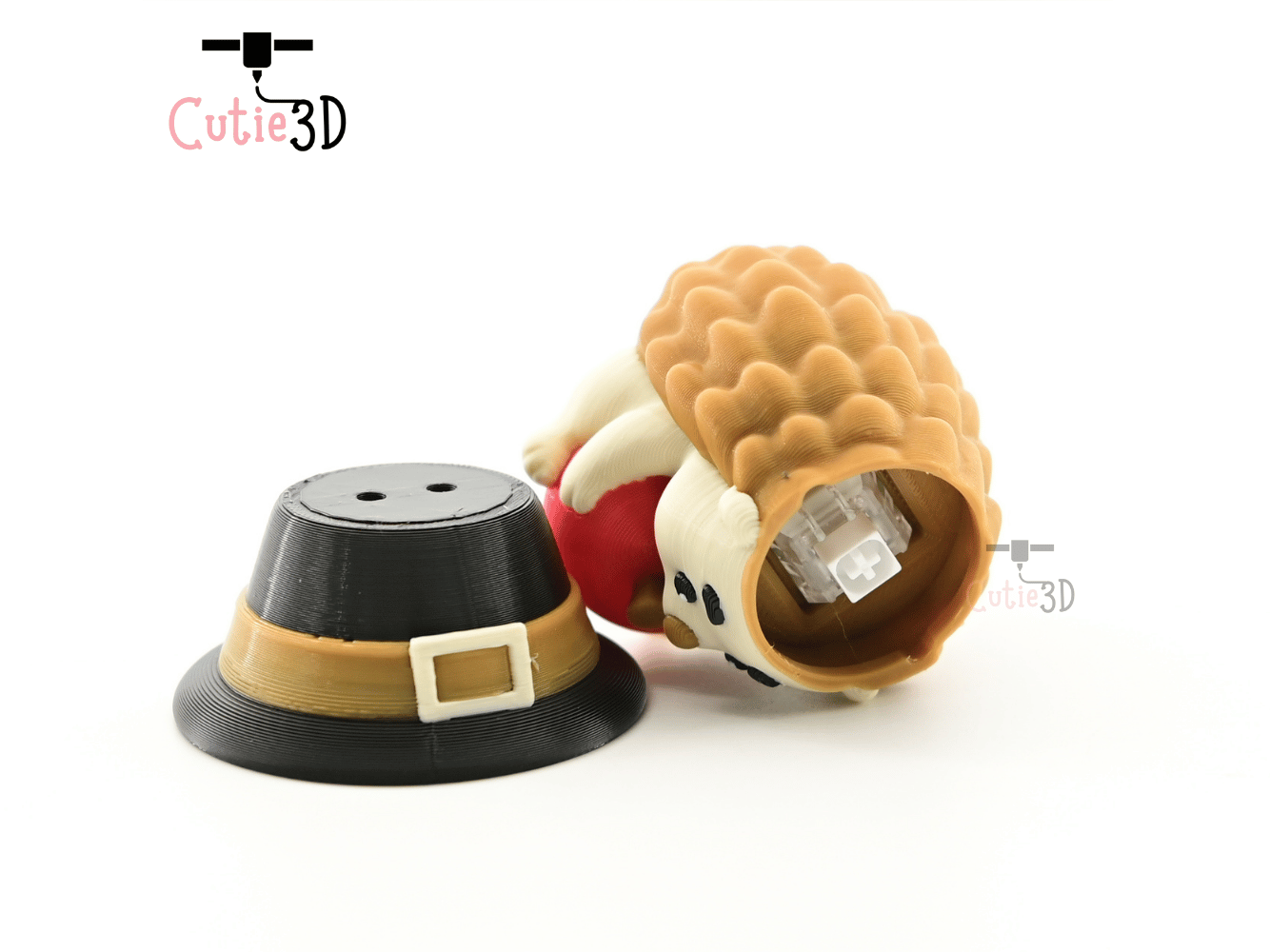 Digital Downloads - Cutie3D Autumn Hedgehog For Animal Lovers Keycap Fidget Clicker Keychain - Cute Backpack Keychain
