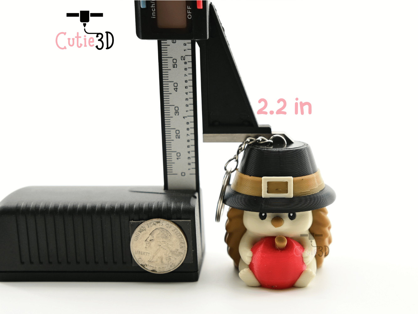 Digital Downloads - Cutie3D Autumn Hedgehog For Animal Lovers Keycap Fidget Clicker Keychain - Cute Backpack Keychain