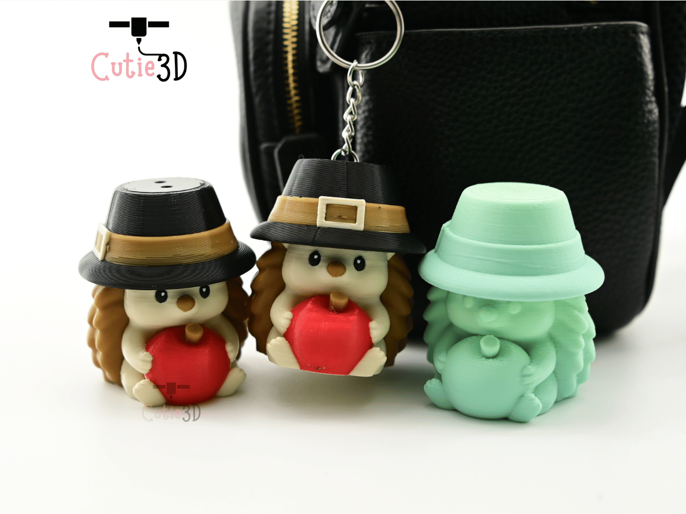 Digital Downloads - Cutie3D Autumn Hedgehog For Animal Lovers Keycap Fidget Clicker Keychain - Cute Backpack Keychain