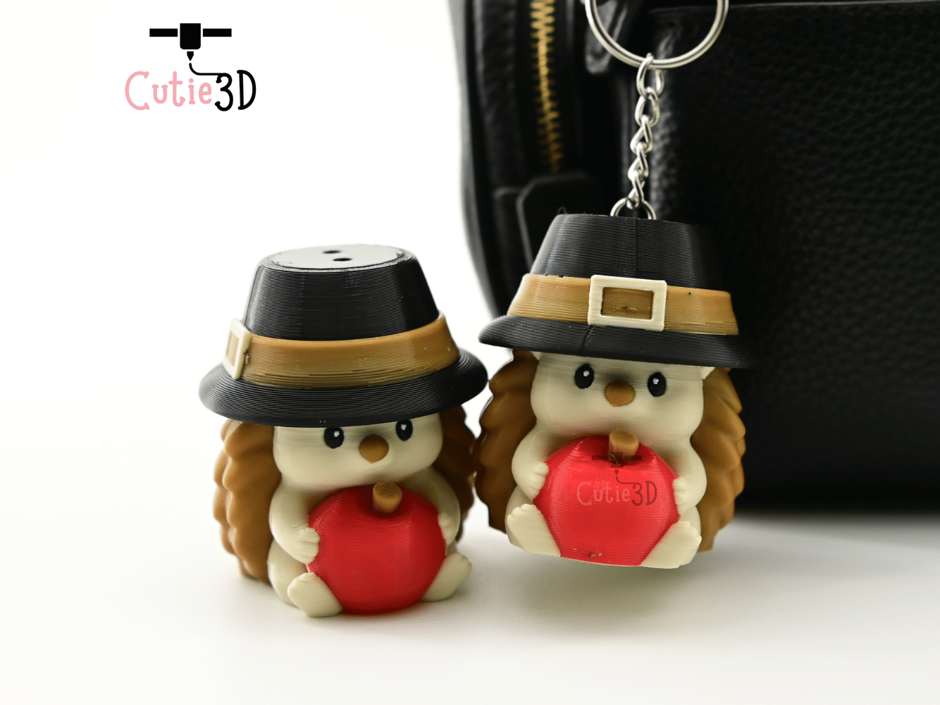 Digital Downloads - Cutie3D Autumn Hedgehog For Animal Lovers Keycap Fidget Clicker Keychain - Cute Backpack Keychain