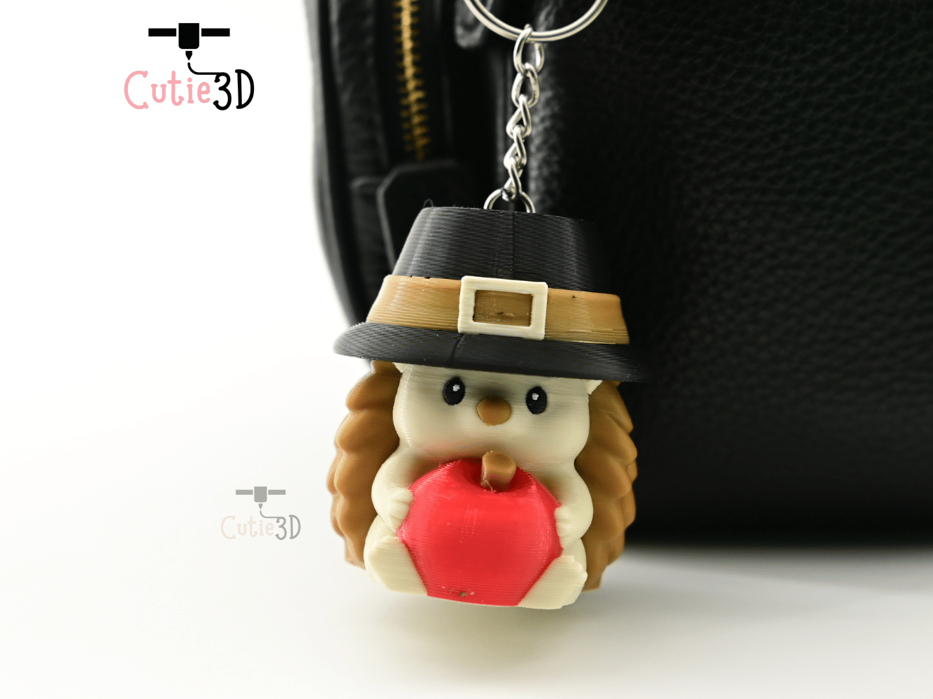 Digital Downloads - Cutie3D Autumn Hedgehog For Animal Lovers Keycap Fidget Clicker Keychain - Cute Backpack Keychain