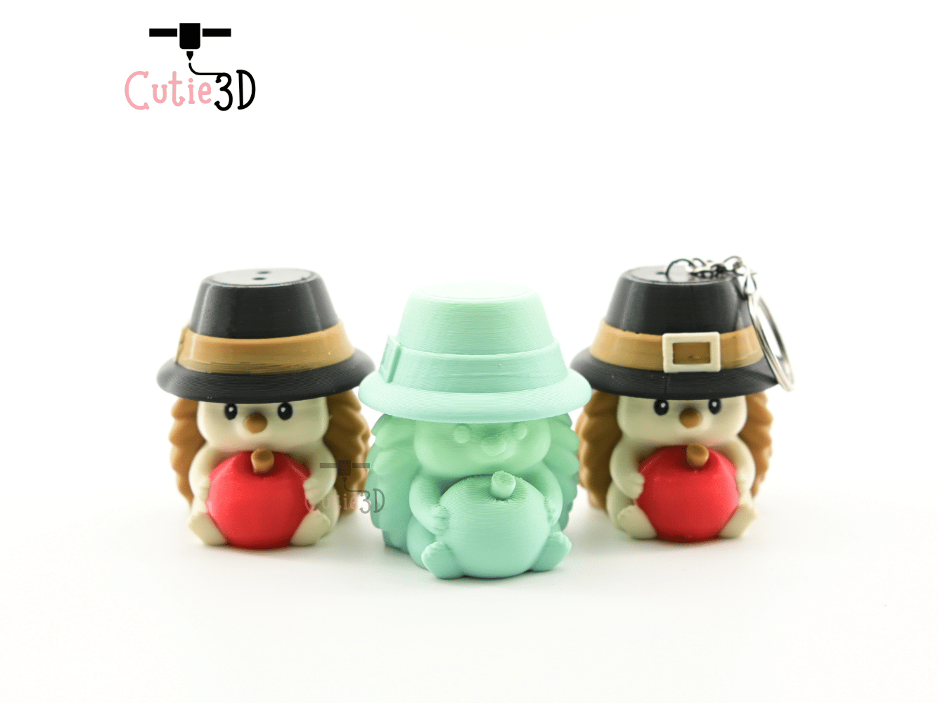 Digital Downloads - Cutie3D Autumn Hedgehog For Animal Lovers Keycap Fidget Clicker Keychain - Cute Backpack Keychain