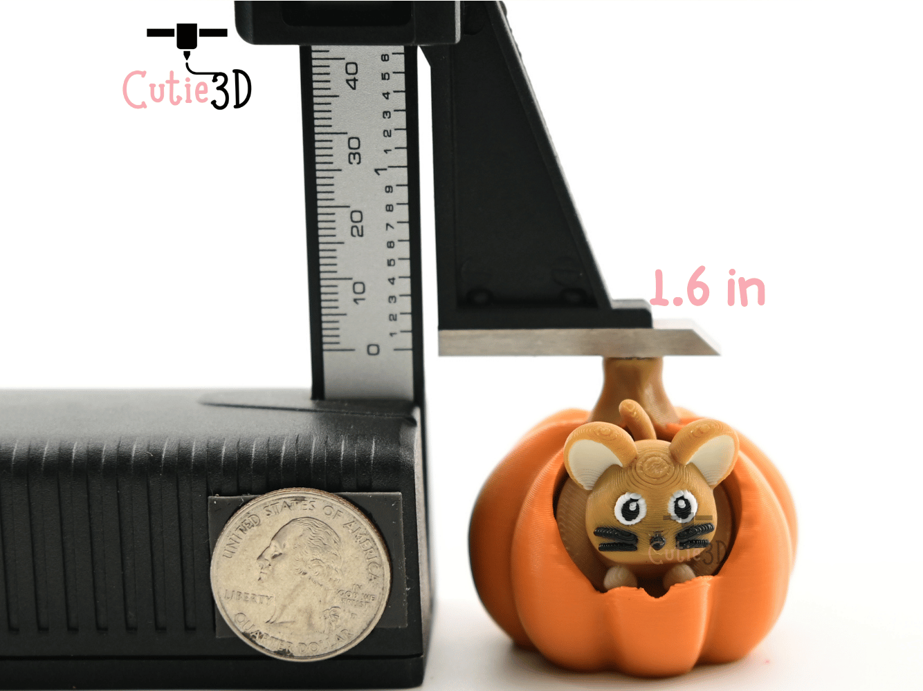 Digital Downloads - Cutie3D Autumn Mouse In Pumpkin Keycap Fidget Clicker Keychain - Cute Backpack Keychain