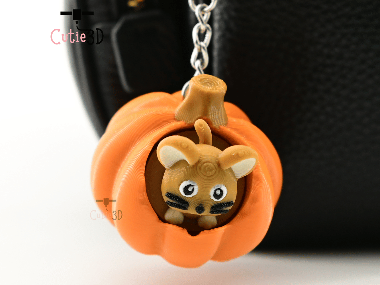 Digital Downloads - Cutie3D Autumn Mouse In Pumpkin Keycap Fidget Clicker Keychain - Cute Backpack Keychain