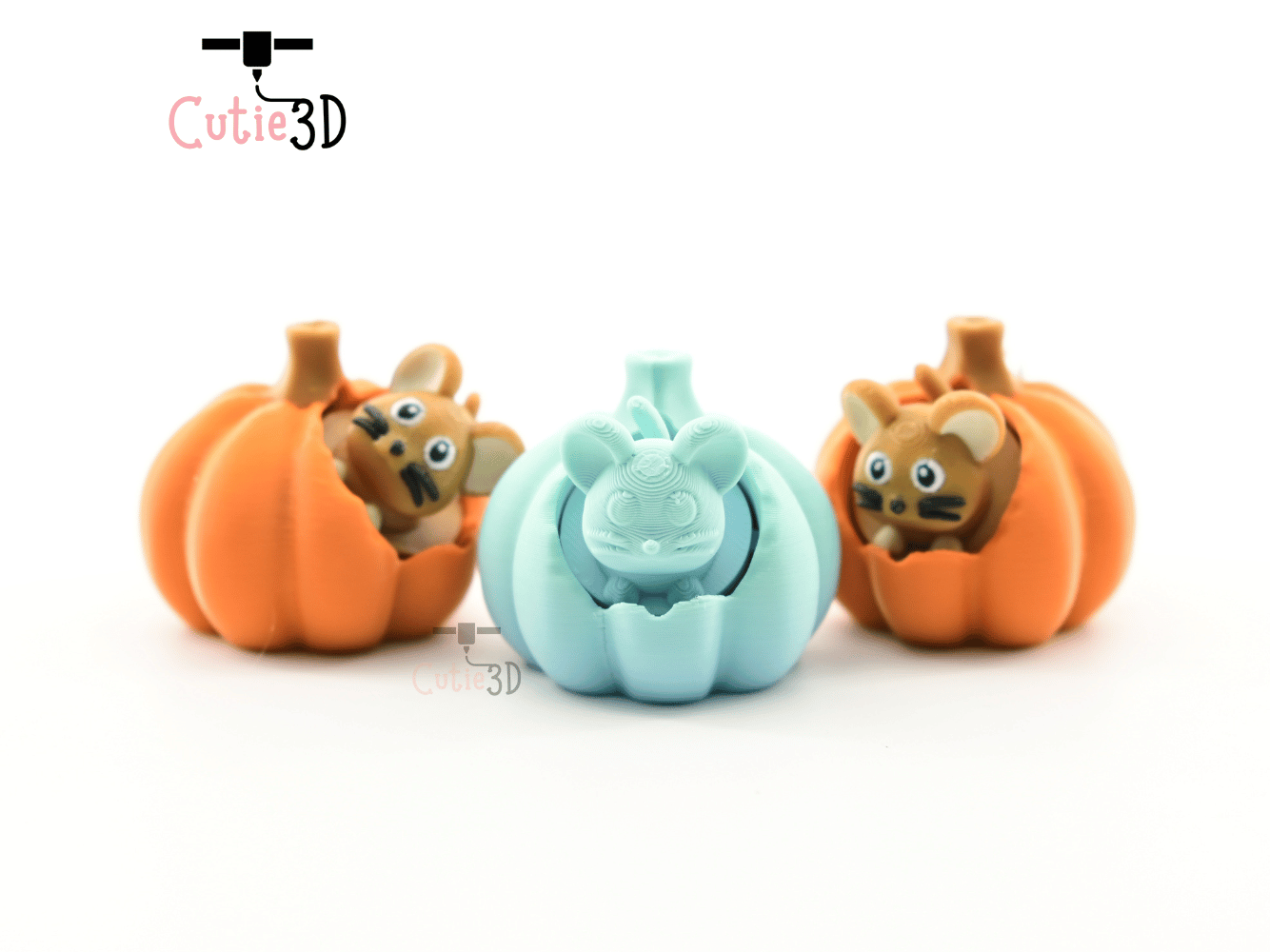 Digital Downloads - Cutie3D Autumn Mouse In Pumpkin Keycap Fidget Clicker Keychain - Cute Backpack Keychain