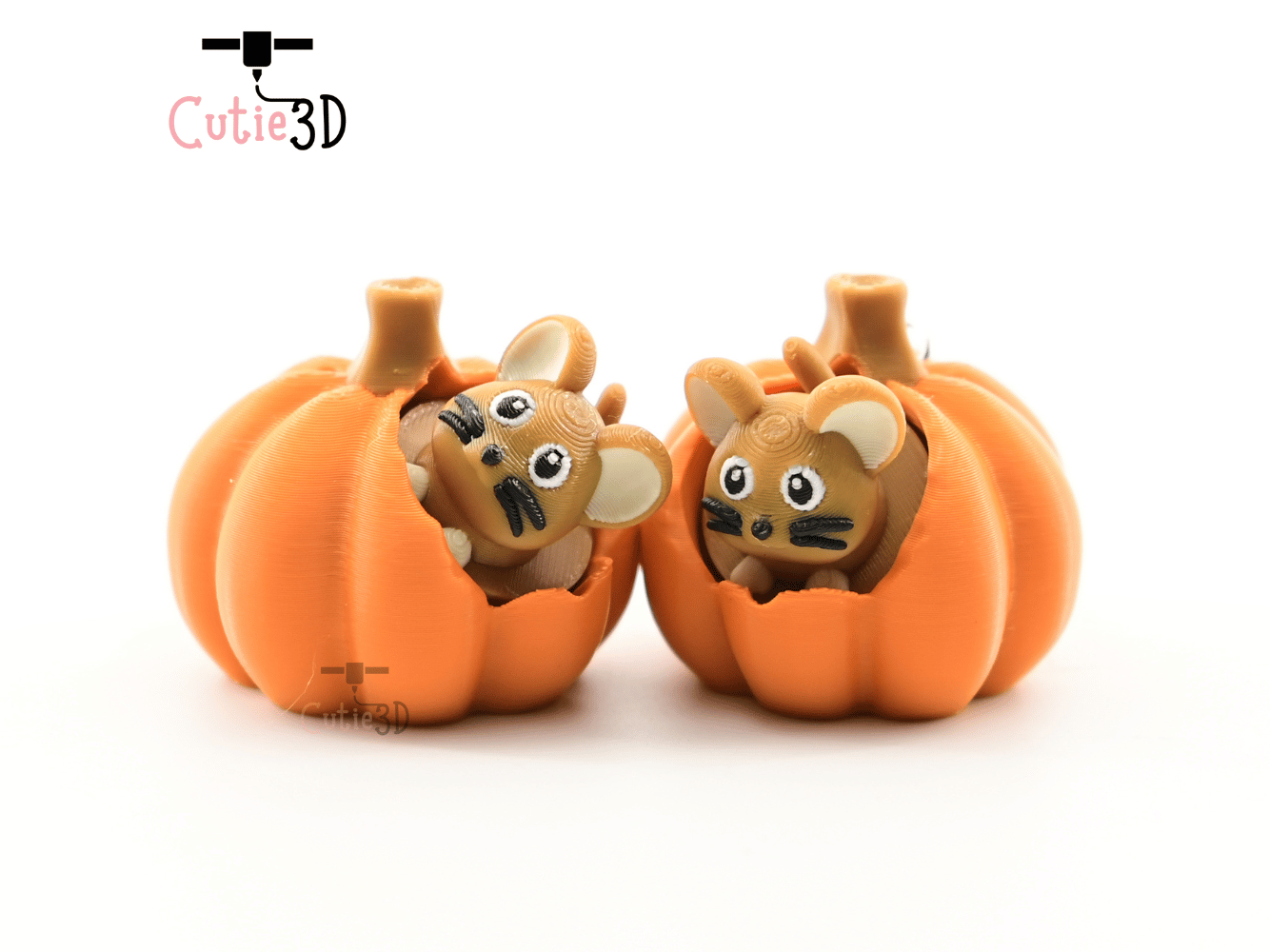 Digital Downloads - Cutie3D Autumn Mouse In Pumpkin Keycap Fidget Clicker Keychain - Cute Backpack Keychain