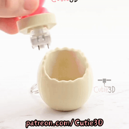 Digital Downloads - Cutie3D Axolotl In An Egg Keycap Fidget Clicker Keychain - Cute Backpack Keychain
