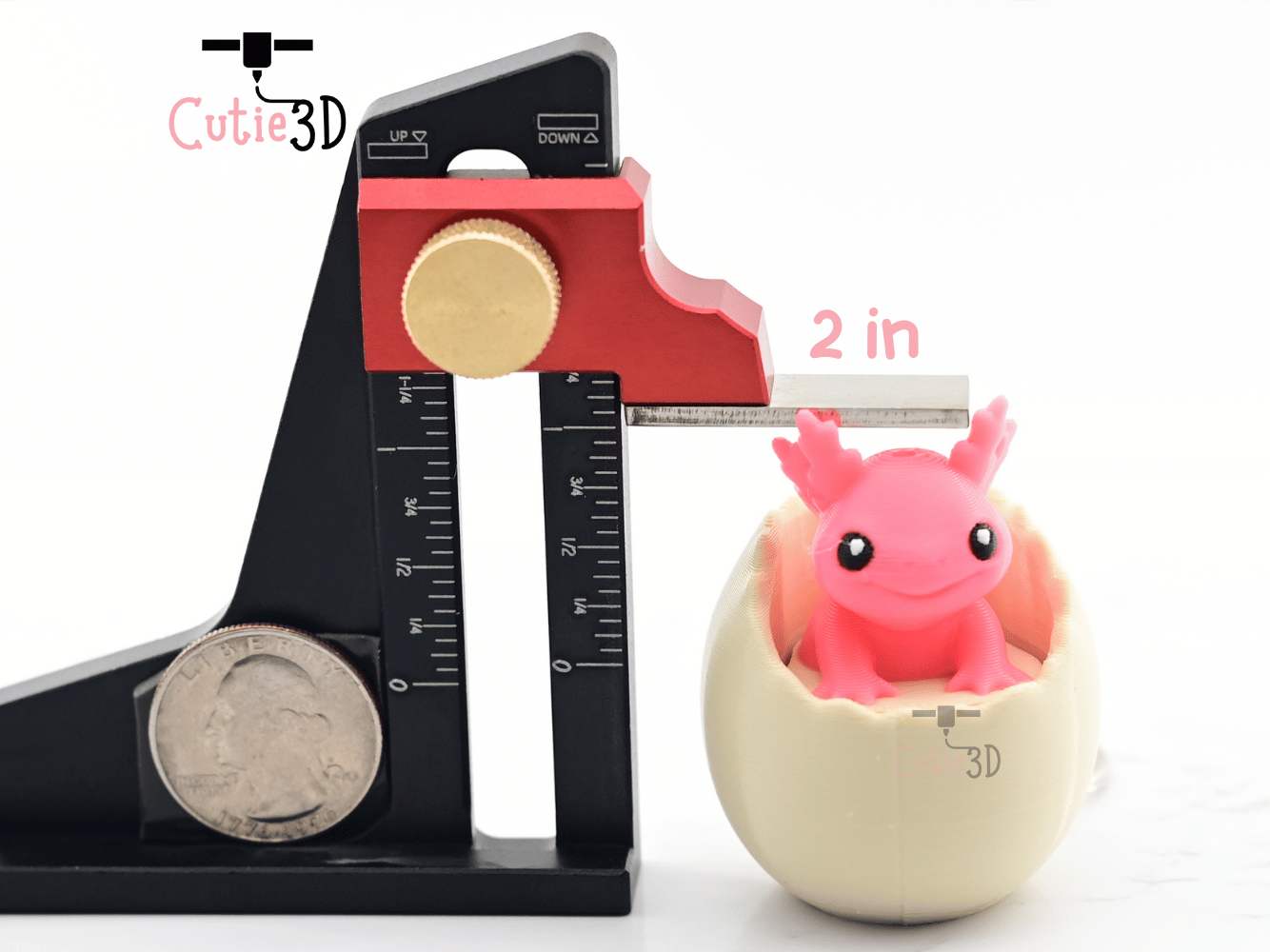 Digital Downloads - Cutie3D Axolotl In An Egg Keycap Fidget Clicker Keychain - Cute Backpack Keychain