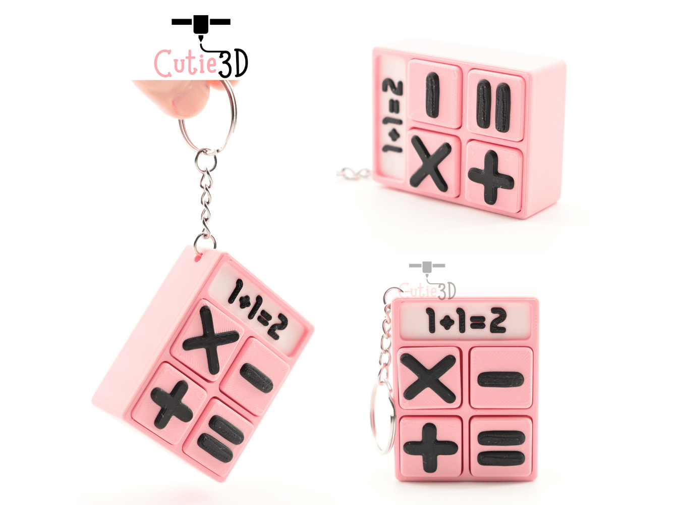 Digital Downloads - Cutie3D Back To School Cute Calculator Keycap Fidget Clicker Keychain - Cute Backpack Keychain
