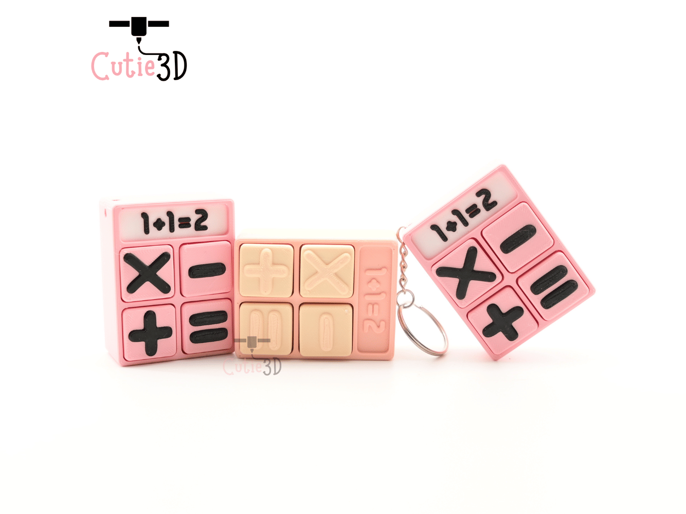 Digital Downloads - Cutie3D Back To School Cute Calculator Keycap Fidget Clicker Keychain - Cute Backpack Keychain