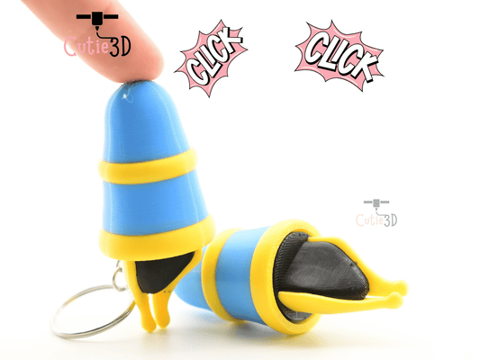 Digital Downloads - Cutie3D Back To School Pen Keycap Fidget Clicker Keychain - Cute Backpack Keychain