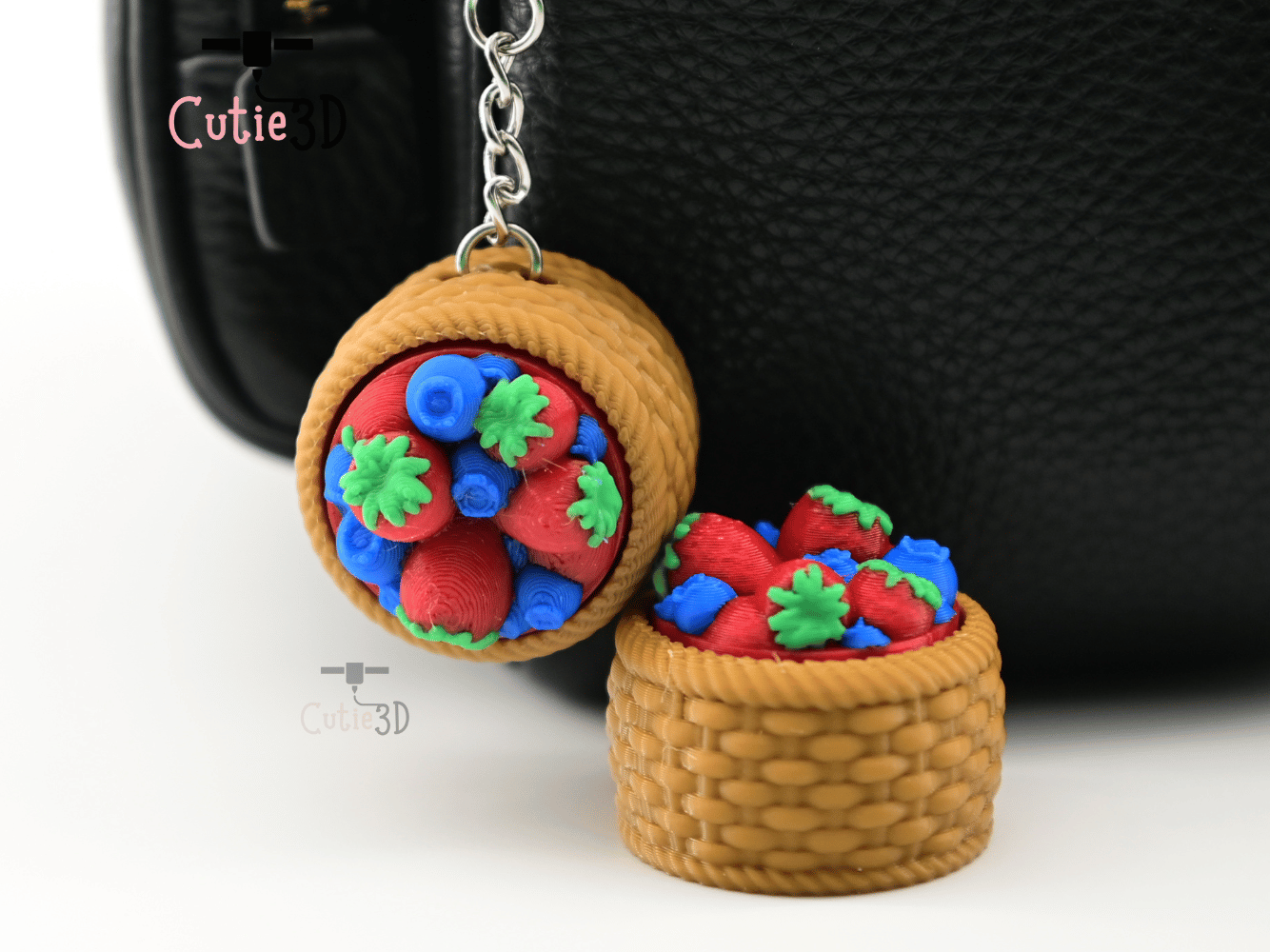 Digital Downloads - Cutie3D Basket Of Berries Keycap Fidget Clicker Keychain - Cute Backpack Keychain