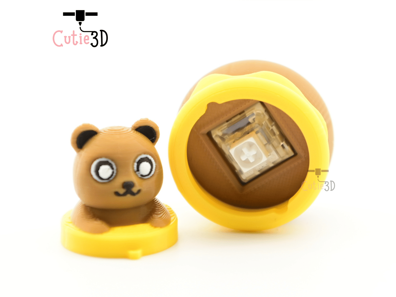 Digital Downloads - Cutie3D Bear In Honey Pot Keycap Fidget Clicker Keychain - Cute Backpack Keychain