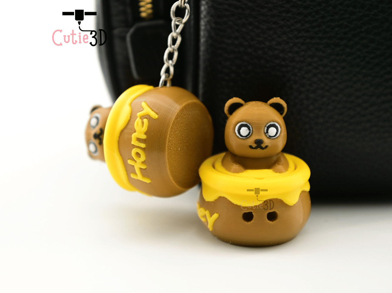 Digital Downloads - Cutie3D Bear In Honey Pot Keycap Fidget Clicker Keychain - Cute Backpack Keychain