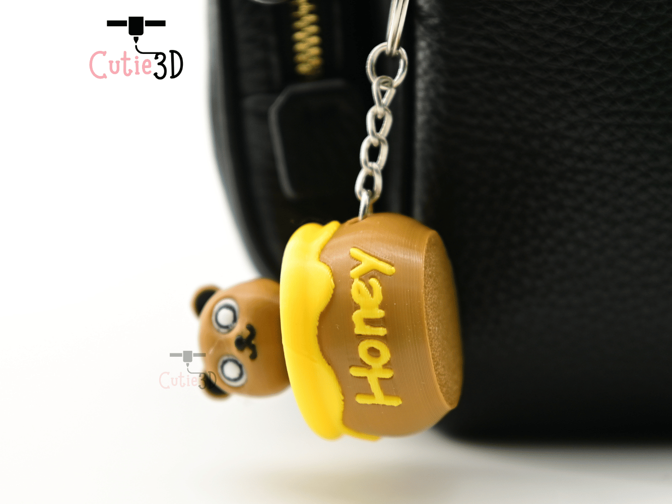 Digital Downloads - Cutie3D Bear In Honey Pot Keycap Fidget Clicker Keychain - Cute Backpack Keychain