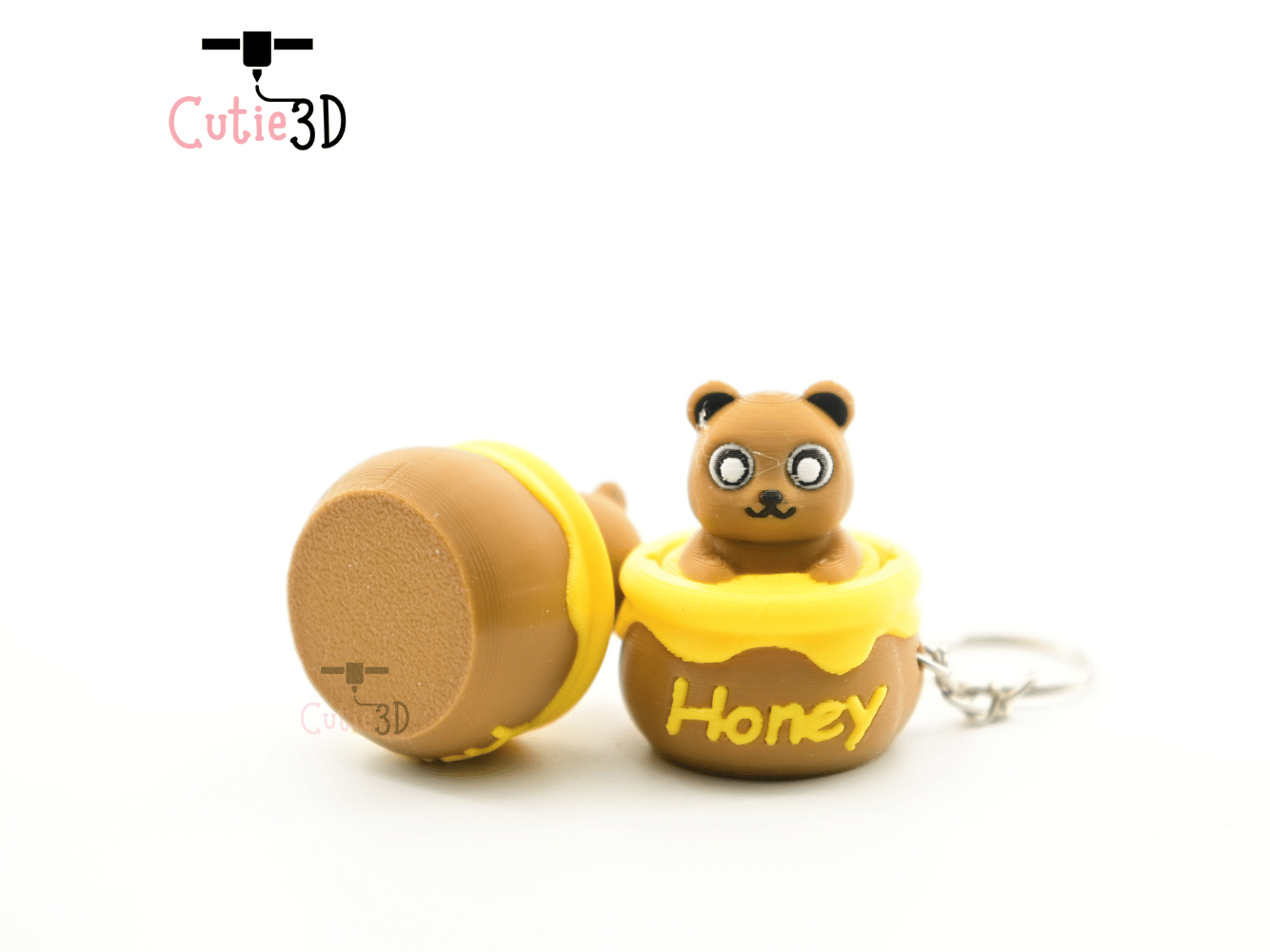 Digital Downloads - Cutie3D Bear In Honey Pot Keycap Fidget Clicker Keychain - Cute Backpack Keychain